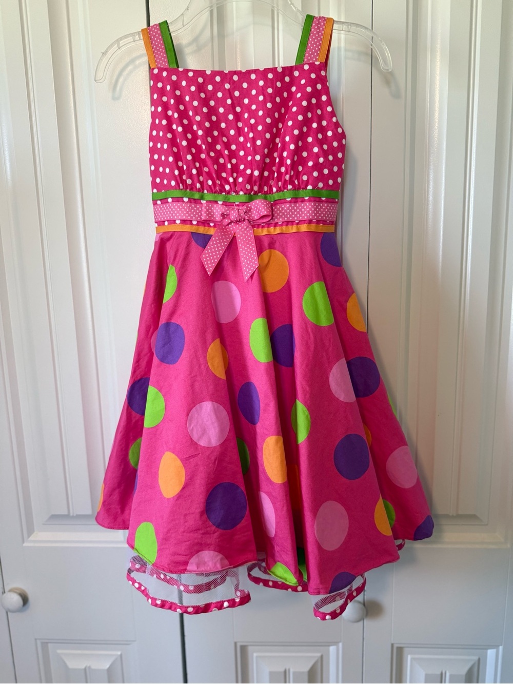 Girls Pink Polka Dot Party Dress Costume